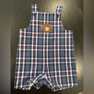 Florence Eiseman Adorable Gray and Blue Cotton Blend Baseball Shortall